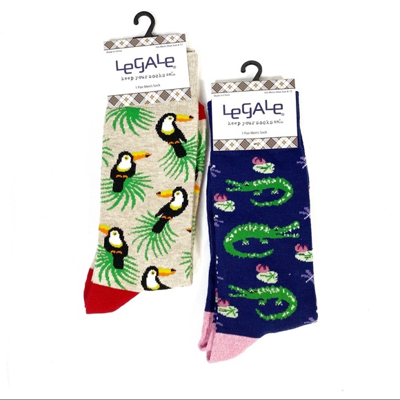 LeGale Men’s Socks fits size 8-12 Gators & Toucans - Picture 2 of 7